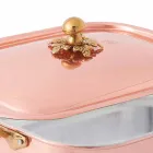 Roaster and Rectangular Lid in Hand Tinned Copper 32x24 cm - Mariateresa Viadurini