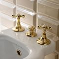 3-Hole Bidet Taps Internal Delivery in Brass Handmade - Fioretta