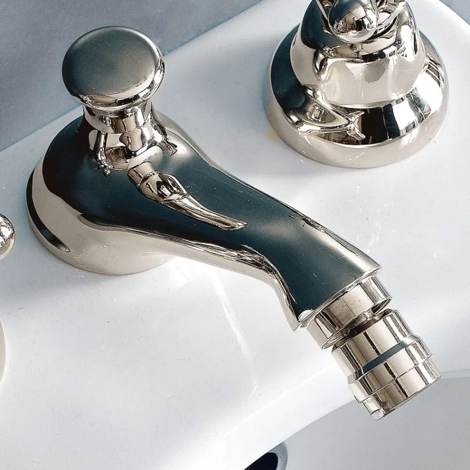 Classic 3 Hole Bidet Tap with Brass Waste Made in Italy - Ercolina Viadurini