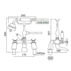 Brass Bathtub Edge Faucet with Luxury Classic Style Hand Shower - Fioretta Viadurini