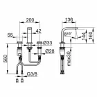 Modern Design Bathroom Sink Mixer with 3 Metal Holes - Etto Viadurini