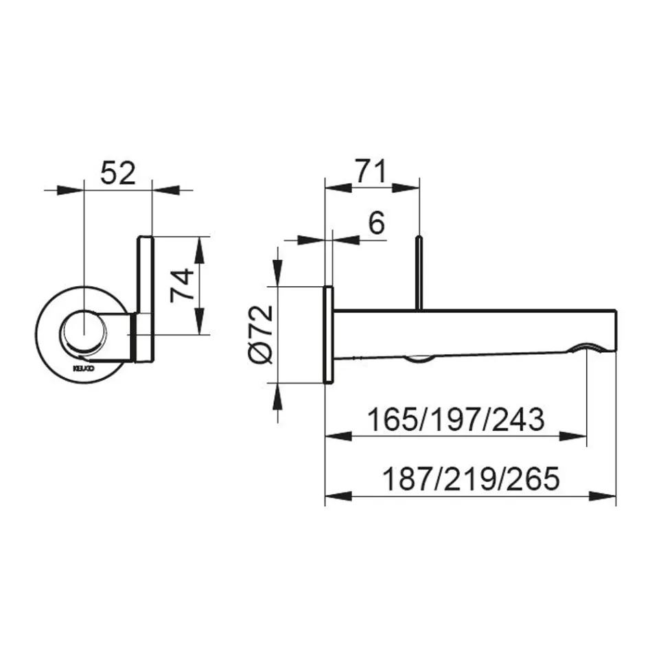 Built-in Wall-Mounted Basin Faucet with Integrated Design 3 Sizes - Erkole Viadurini