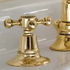 Vintage Design 3 Hole Basin Tap in Brass Made in Italy - Ursula Viadurini