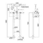 Floor Standing Bathtub Faucet with Brass Shower Made in Italy - Noriana Viadurini