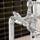 Floor Standing Bathtub Faucet with Brass Shower Made in Italy - Noriana Viadurini