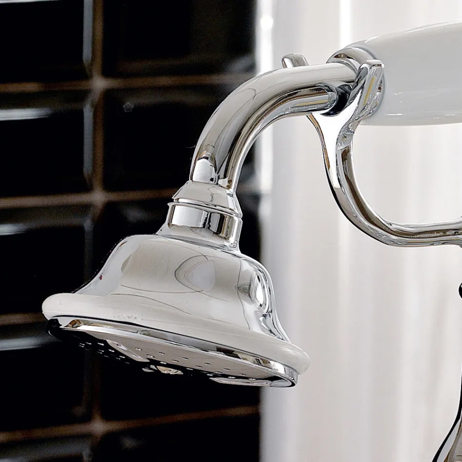 Floor Standing Bathtub Faucet with Brass Shower Made in Italy - Noriana Viadurini