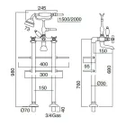 Brass Floor Standing Classic Bathtub Faucet with Hand Shower - Fioretta Viadurini
