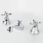 3 Hole Bathroom Sink Tap in Brass with Classic Style Drain - Ercolina Viadurini