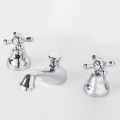 3-Hole Brass Bathroom Basin Faucet with Classic Style Drain - Ercolina