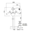 Classic Single Hole Bidet Tap with Handcrafted Brass Levers - Noriana Viadurini