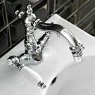 Classic Single Hole Bidet Tap with Handcrafted Brass Levers - Noriana Viadurini