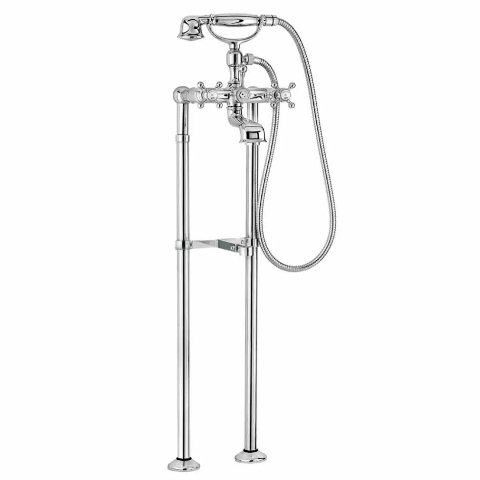 Classic Tap for Bathtub on Brass Columns Made in Italy - Enriko Viadurini