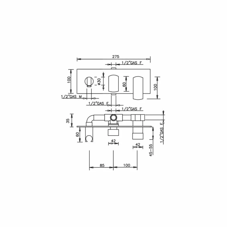 Design Shower Mixer Tap with 3-Way Diverter Made in Italy - Sika Viadurini