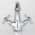 Single Hole Bathroom Sink Tap in Brass with Classic Style Drain - Ercolina Viadurini