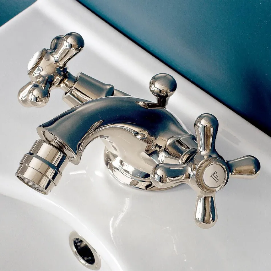 Single Hole Brass Bidet Tap with Classic Style Waste - Ercolina Viadurini