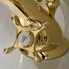 Single Hole Bidet Tap in Brass with Classic Butterfly Handles - Fioretta Viadurini