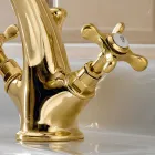 Single Hole Brass Sink Tap with Classic Butterfly Handles - Fioretta Viadurini