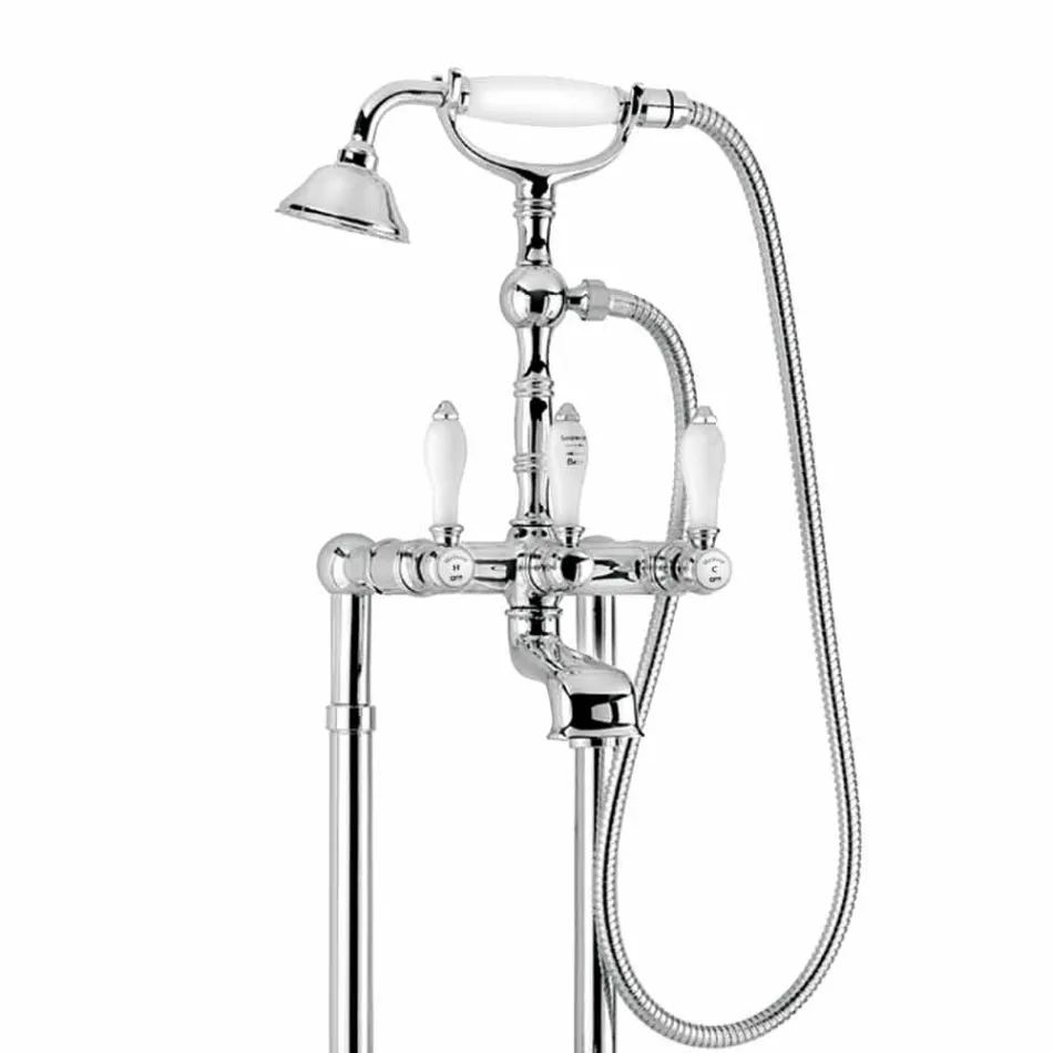 Classic Brass Bathtub Faucet Made in Italy - Riko Viadurini