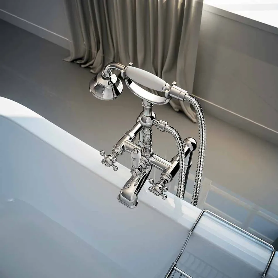Classic Brass Bathtub Faucet Made in Italy - Riko Viadurini