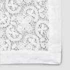 White Runner in Crochet Lace Embroidery and Cotton Blend Border - Giangi Viadurini