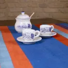 Runner of Italian Art Produced and Hand Painted in Hemp Unique Piece - Brands Viadurini