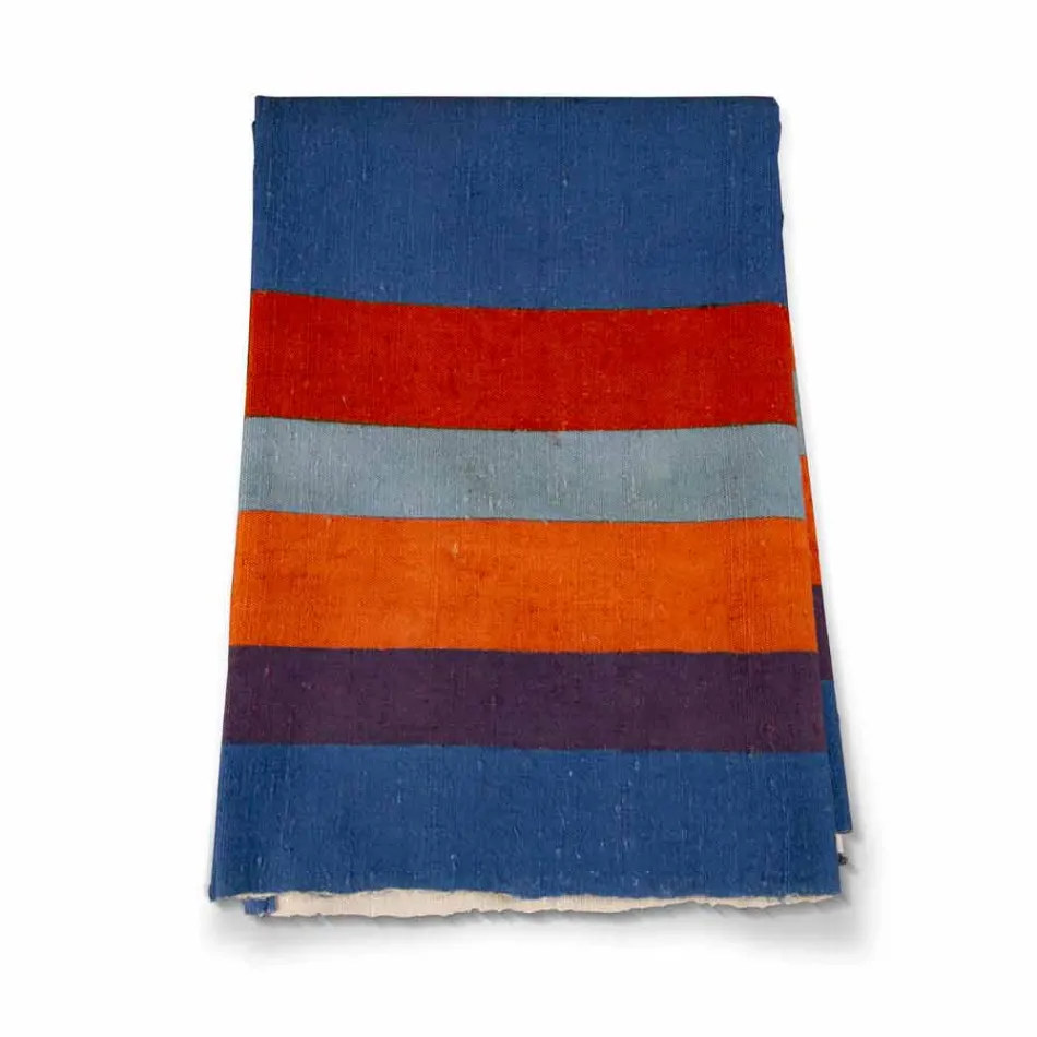 Runner of Italian Art Produced and Hand Painted in Hemp Unique Piece - Brands Viadurini