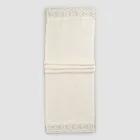 Linen Table Runner with Lace, Luxury Design in 2 Colors - Farnese Viadurini