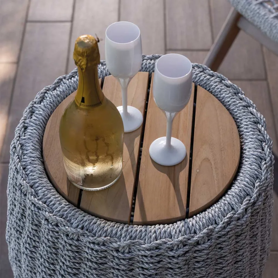 Modular Garden Lounge in Teak and Hand Woven Rope - Arjuna Viadurini