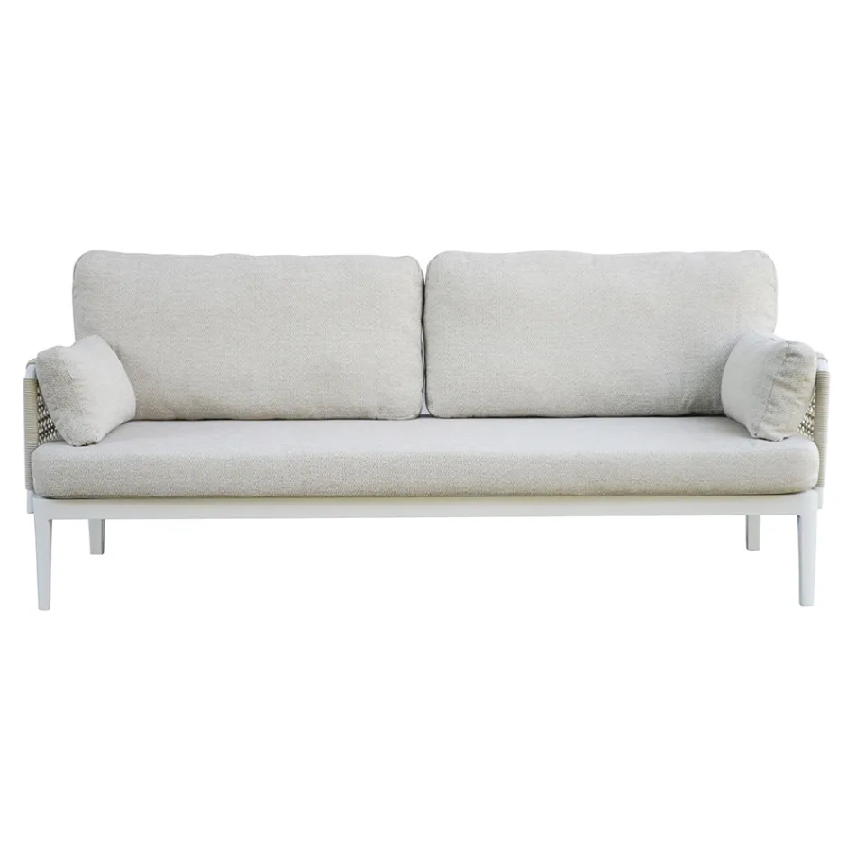 Living Room Consisting of 2 Armchairs, 1 Sofa and Coffee Table in Aluminum - Symphony Viadurini