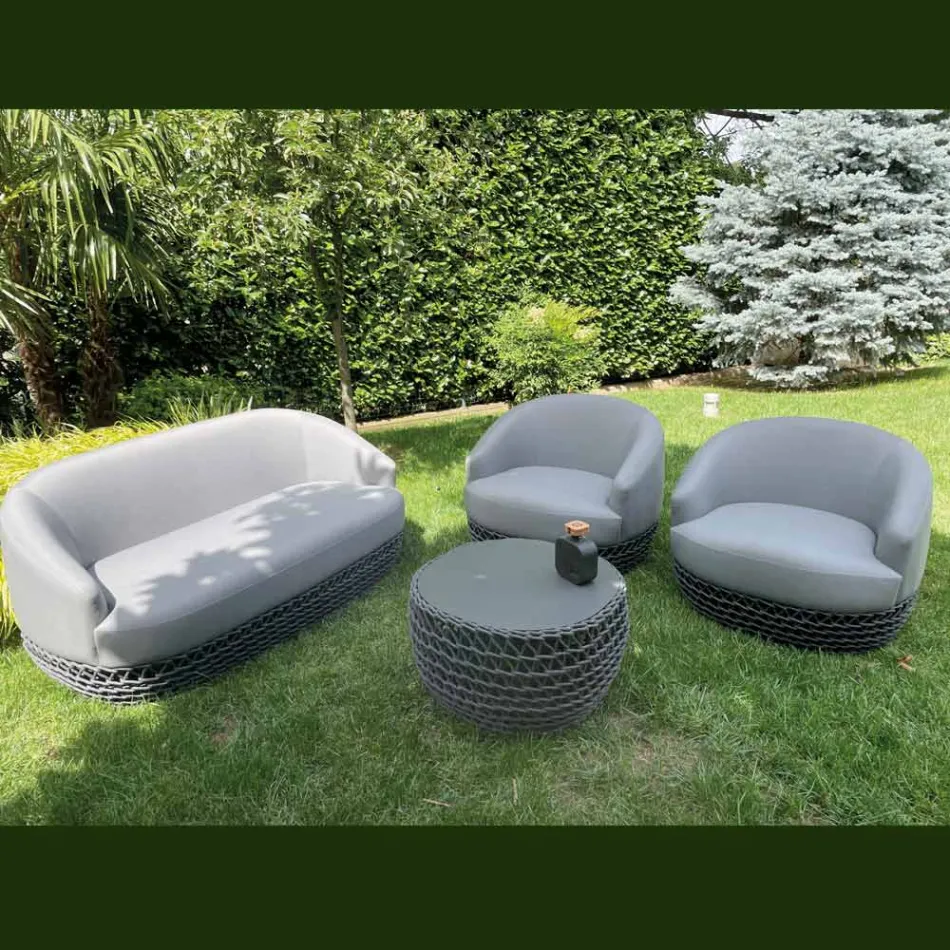 Outdoor Woven Fabric Base Lounge Set - Pixie Viadurini