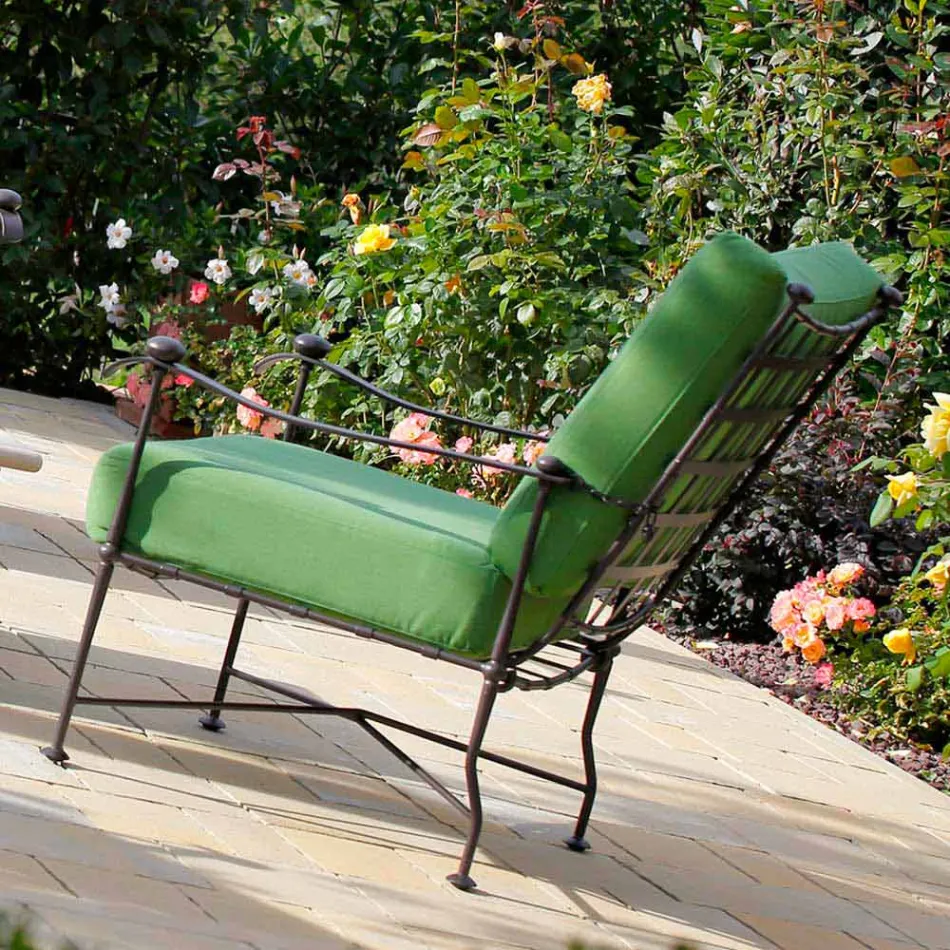Artisan Outdoor Living Room in Iron Graphite Finish Made in Italy - Lietta Viadurini