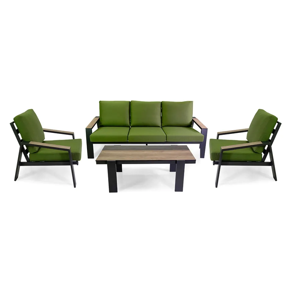 Outdoor Living Room Consisting of 1 Sofa, 2 Armchairs and 1 Coffee Table - Righello Viadurini