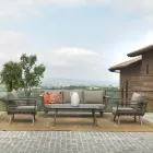 Outdoor Living Room Consisting of 1 3-Seater Sofa, 2 Armchairs and 1 Coffee Table - Righello Viadurini