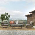 Outdoor Living Room Consisting of 1 3-Seater Sofa, 2 Armchairs and 1 Coffee Table - Righello