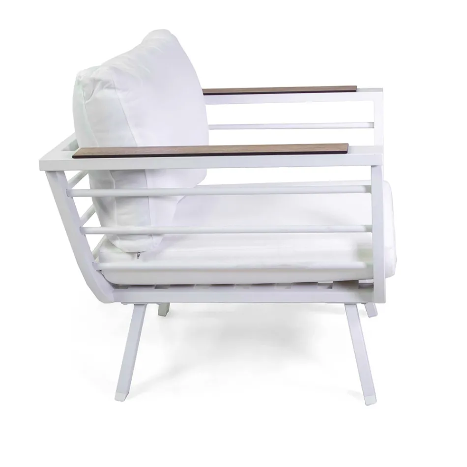 Outdoor Living Room Consisting of 2 Armchairs and 1 Aluminium Table - Righello Viadurini