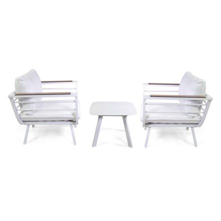 Outdoor Living Room Consisting of 2 Armchairs and 1 Aluminium Table - Righello Viadurini
