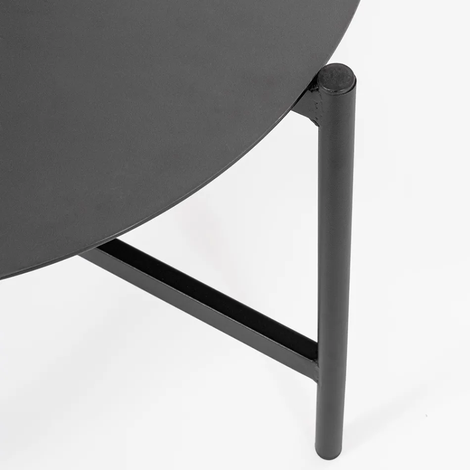 Outdoor Living Room with 1 Sofa, 2 Armchairs and 2 Steel Tables - Prefer Viadurini