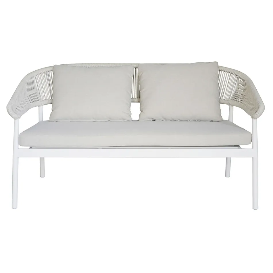 Outdoor Living Room with Cushions and Rounded Armrests - Zenith Viadurini