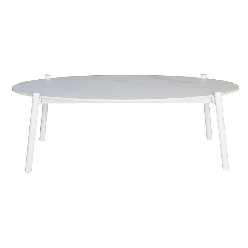 Outdoor Living Room with Cushions and Rounded Armrests - Zenith Viadurini