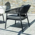 Outdoor Living Room with Rounded Cushions and Armrests - Zenith Viadurini