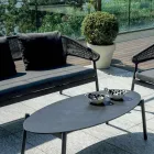 Outdoor Living Room with Cushions and Rounded Armrests - Zenith Viadurini