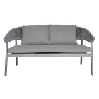 Outdoor Living Room with Rounded Cushions and Armrests - Zenith Viadurini