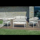 Outdoor Living Room with Rounded Cushions and Armrests - Zenith Viadurini