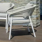 Outdoor Living Room with Rounded Cushions and Armrests - Zenith Viadurini