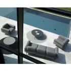 Outdoor Living Room with Sofa and 2 Armchairs in Fabric Made in Italy - Suki Viadurini