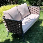 Outdoor Living Room with Sofa, Armchair and Rectangular Coffee Table - Dandelium Viadurini