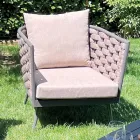 Outdoor Living Room with Sofa, Armchair and Rectangular Coffee Table - Dandelium Viadurini