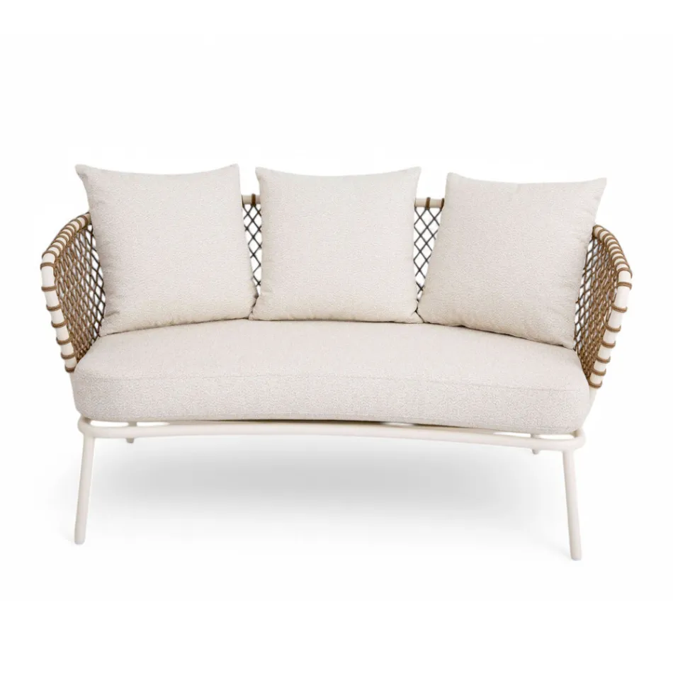 Outdoor Lounge with Aluminum Frame and Rope Backrest - Skyline Viadurini