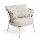 Outdoor Lounge with Aluminum Frame and Rope Backrest - Skyline Viadurini