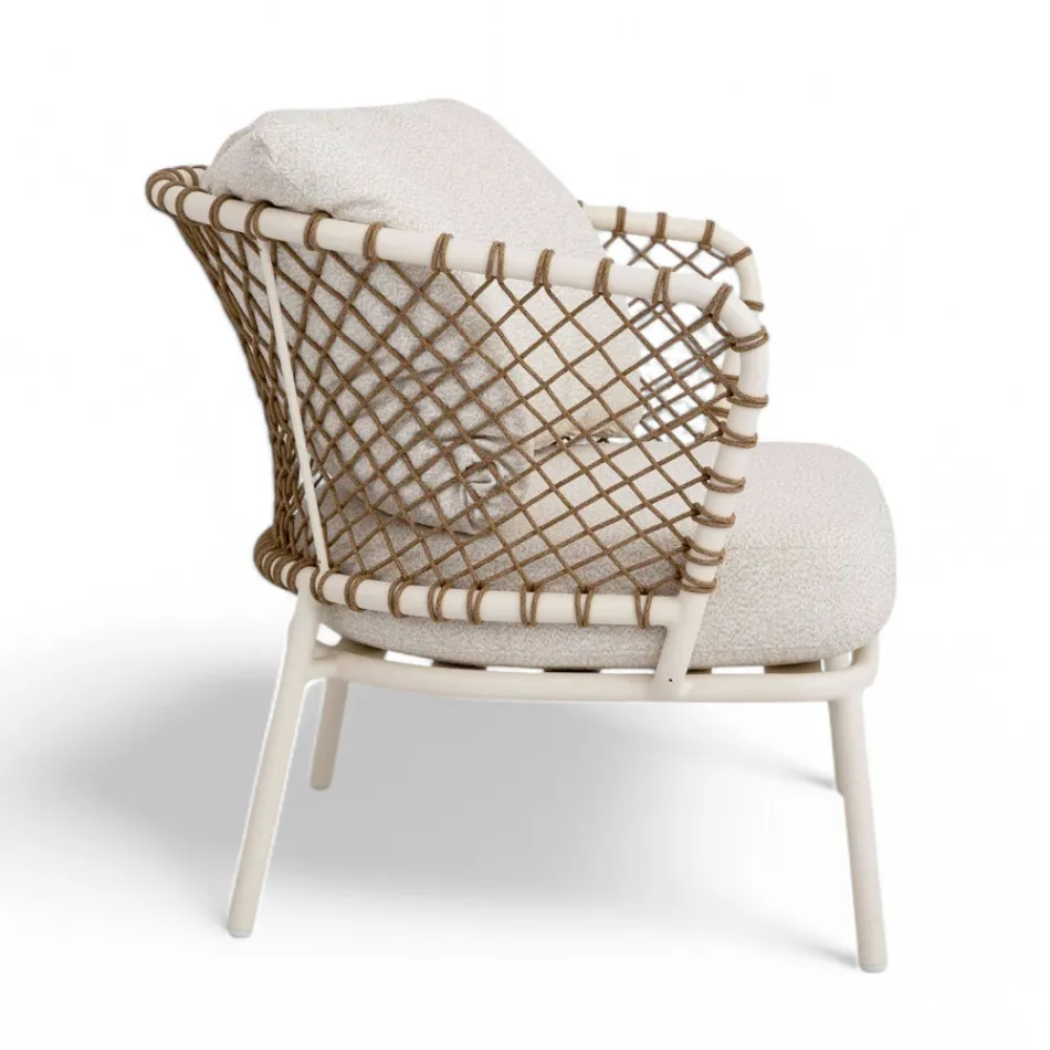 Outdoor Lounge with Aluminum Frame and Rope Backrest - Skyline Viadurini